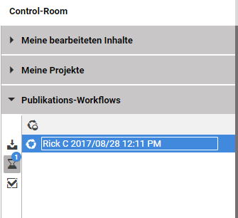 Ausstehende Workflows im Control-Room