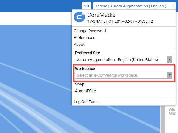 Workspaces selector in User Preferences Dialog