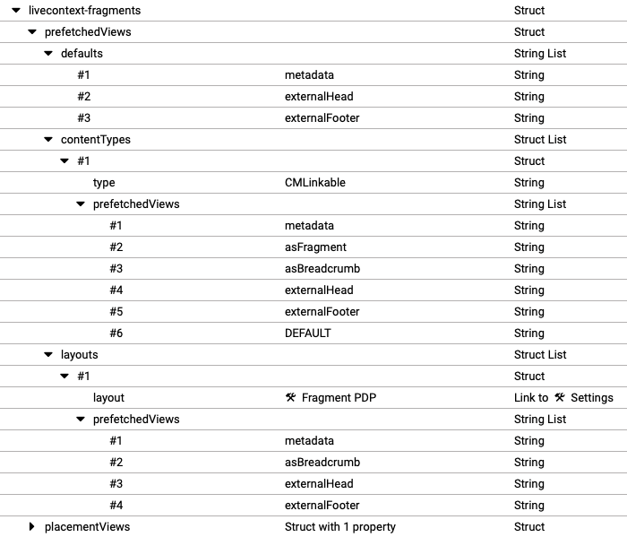 LiveContext Settings: Prefetching Additional Views