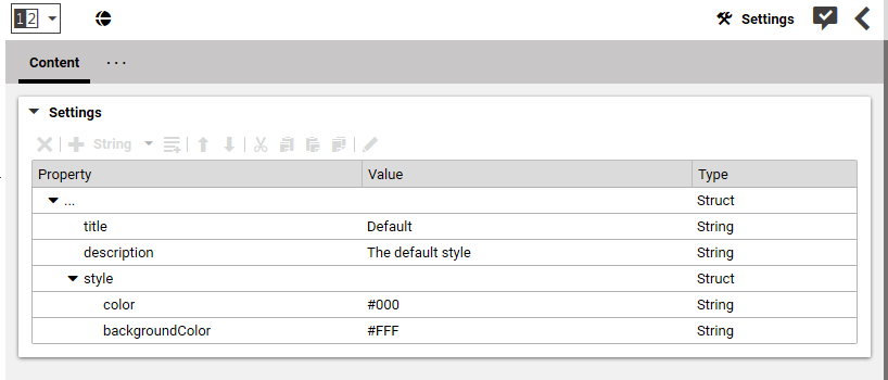 Example style definition