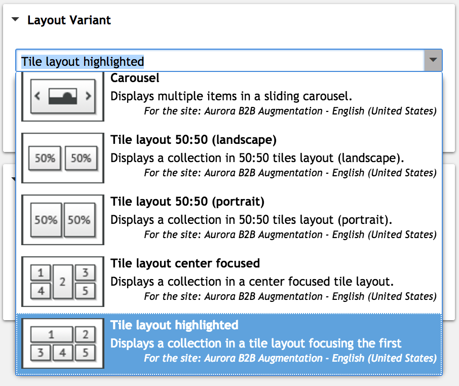 Layout Variant selector