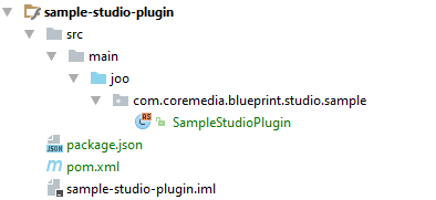 The sample studio plugin with plugin class and descriptor