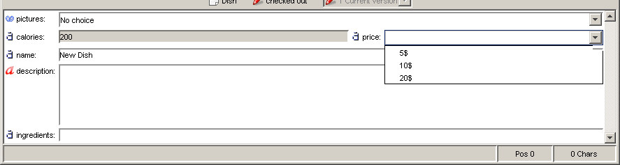 Dish document after the configuration