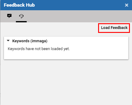 Feedback Hub Window with keywords tab