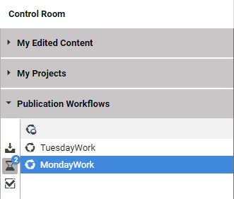 Pending publication workflow in the Control Room