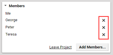 Removing members from a project