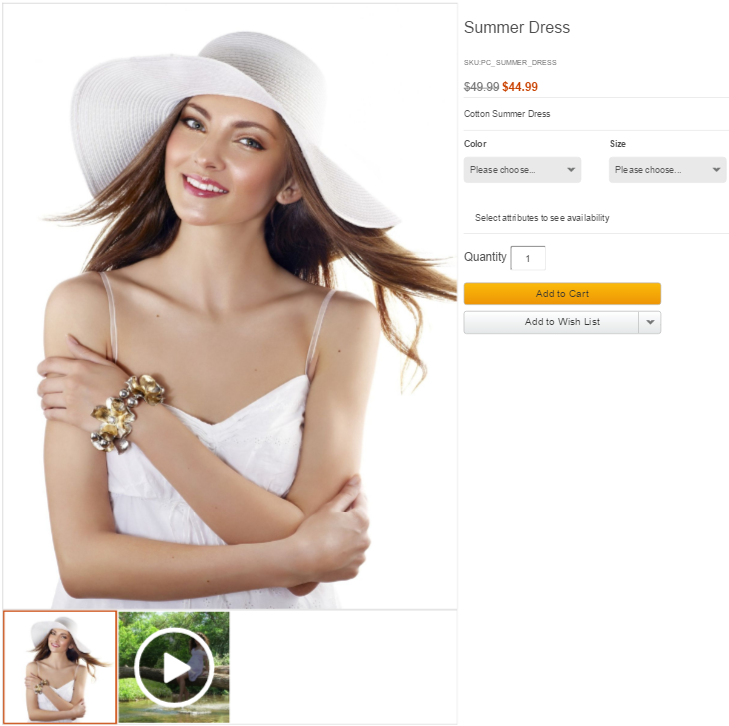 Product image gallery in HCL Commerce delivered by the CMS