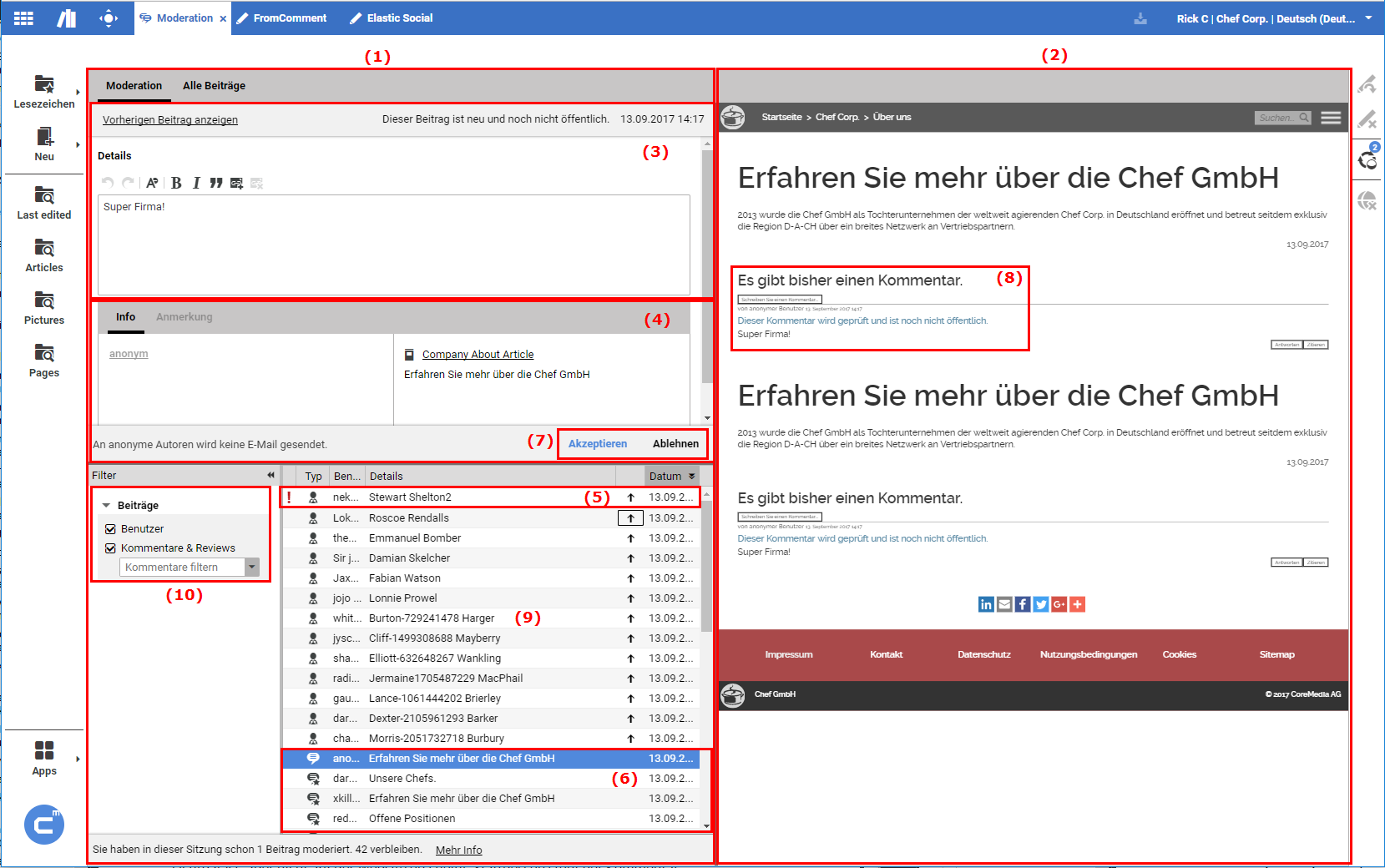 Moderations-Fenster