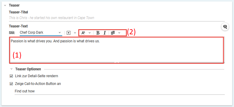 Text formatieren