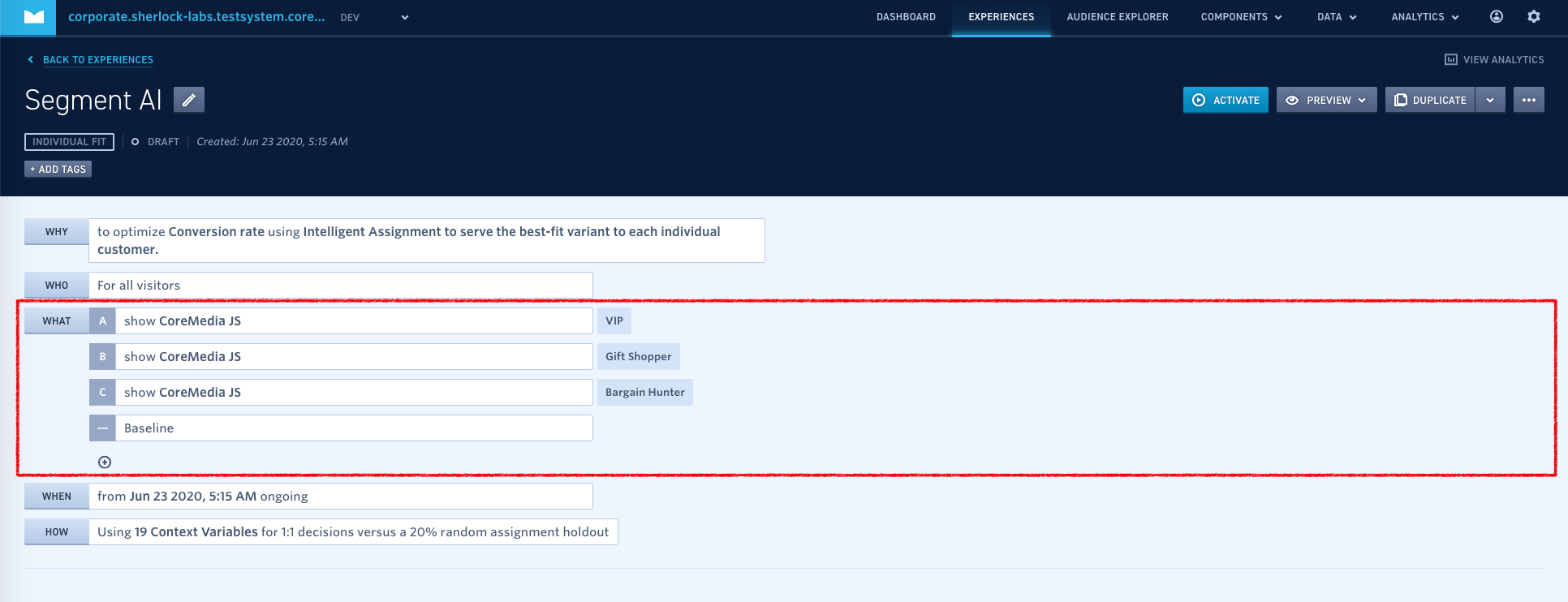 Add an experience for AI powered segmentation