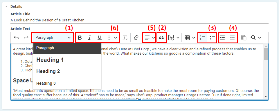 Paragraph styles