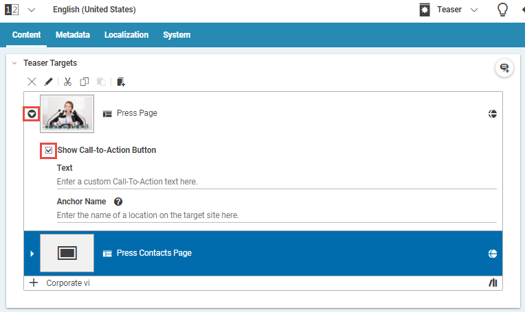 Annotated link list with changed default state of link list item