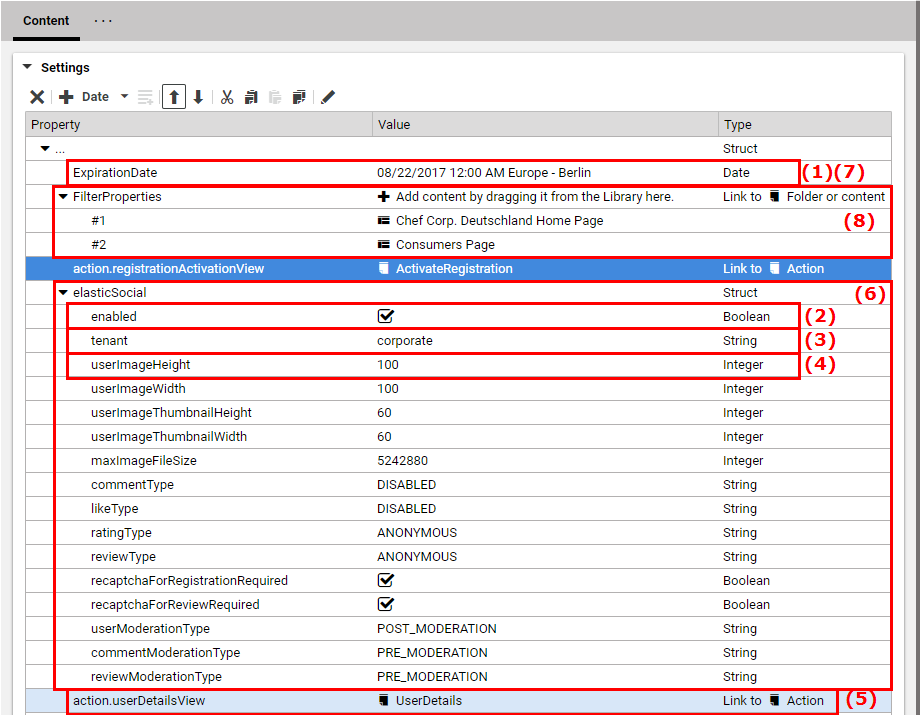 Struct editor in a Settings content item