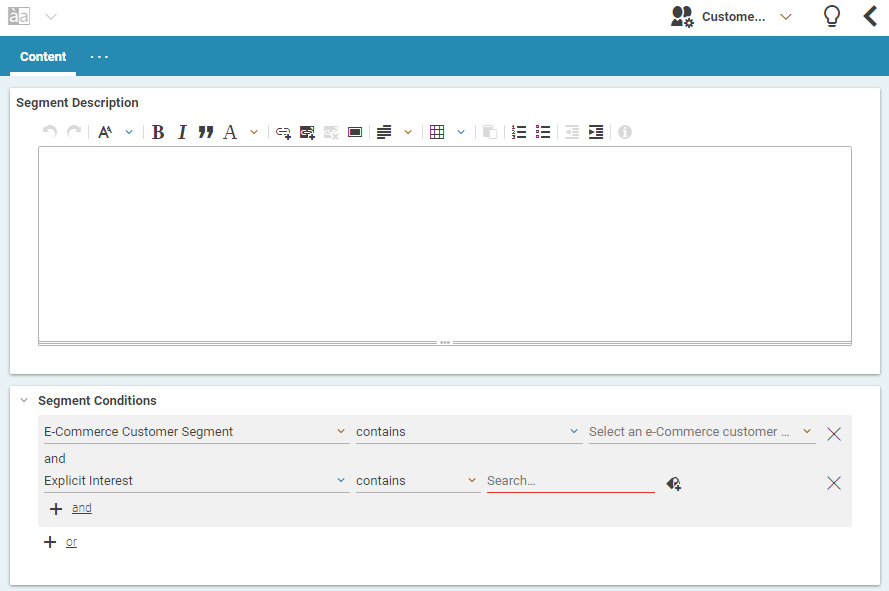 Create a condition in a segment