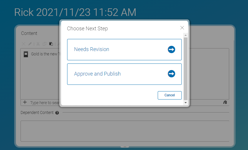 Next steps for Reviewed Publication workflow