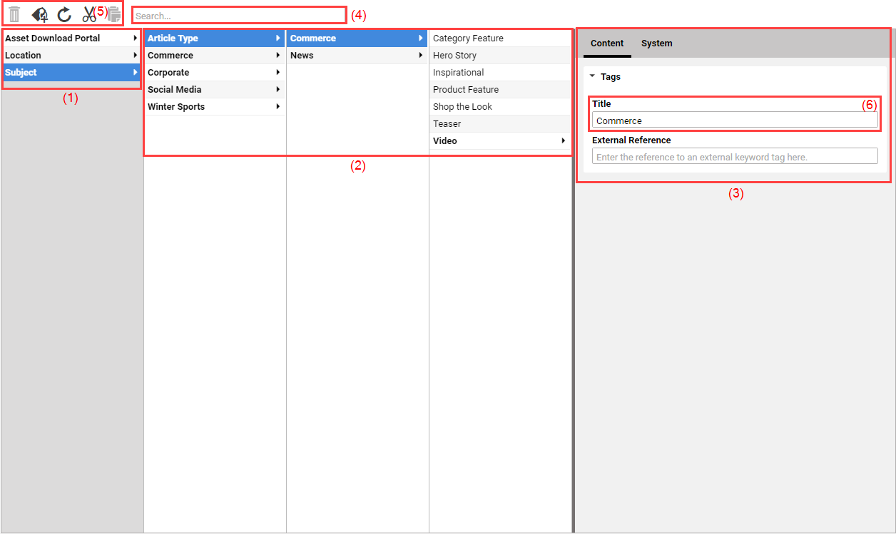 The taxonomy editor