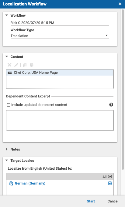 Translation Workflow Window