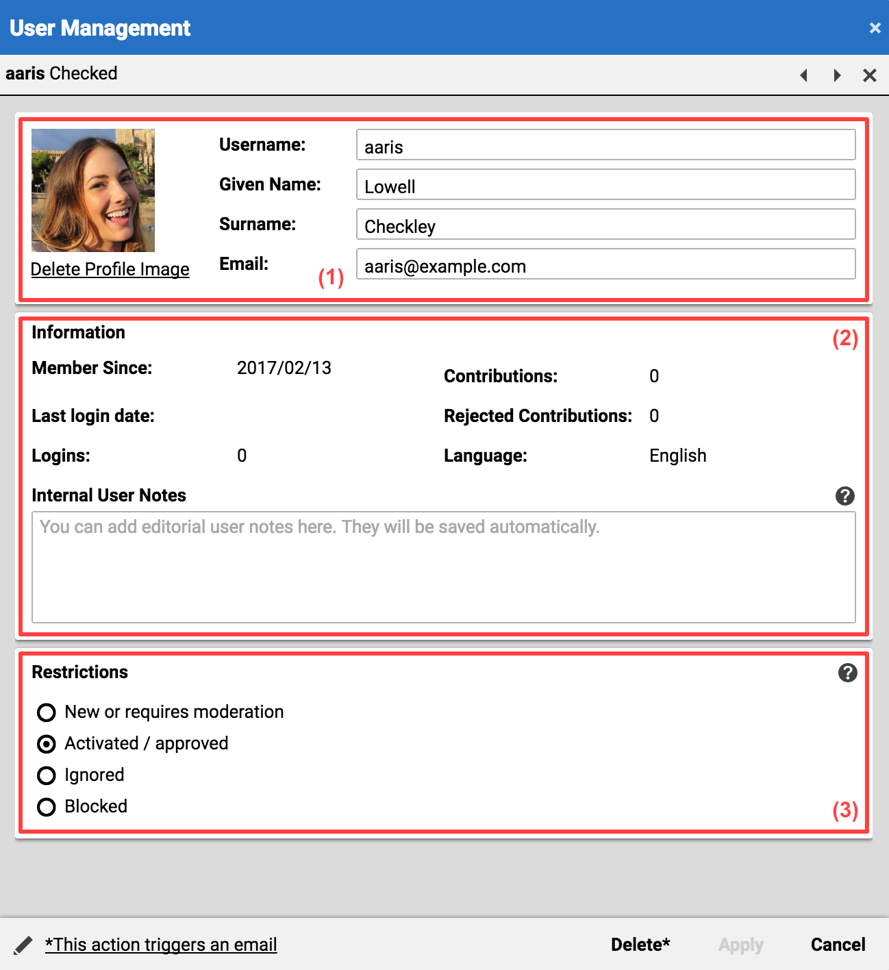 User Management View