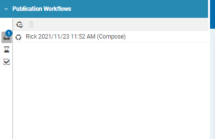 Compose Task of Reviewed Publication Workflow in the Control Room