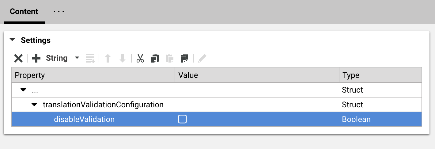 Disabling the workflow validation for a translation workflow