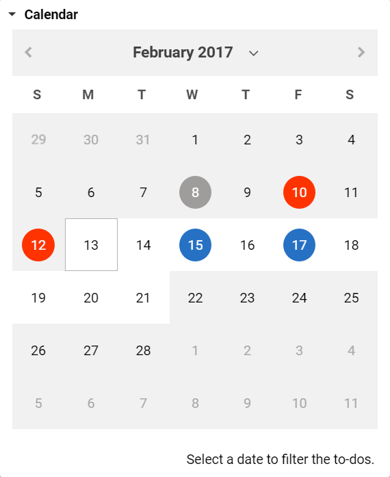 Calendar of a project