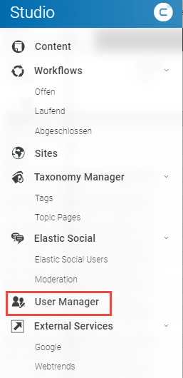 User Manager öffnen