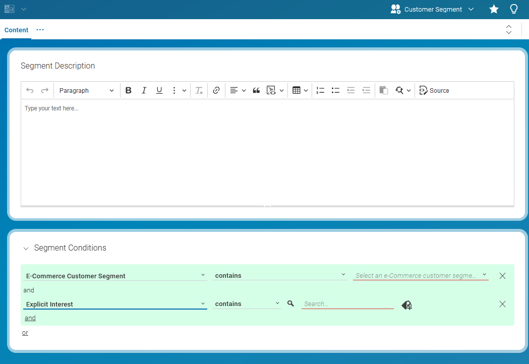 Create a condition in a segment