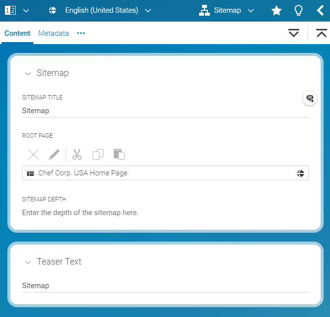 The Sitemap type