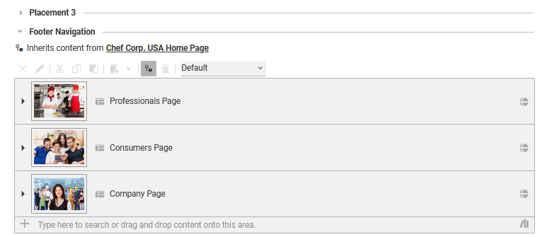 An inheriting placement