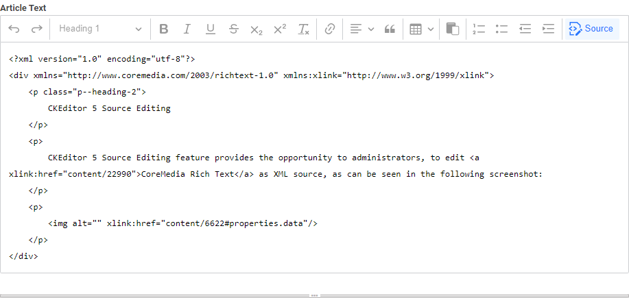 CKEditor 5 Source Editing Feature