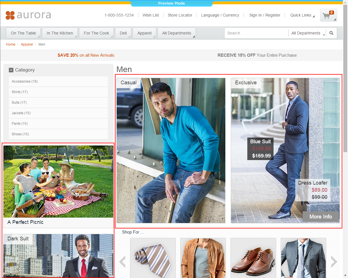 Category Overview Page with CMS Content