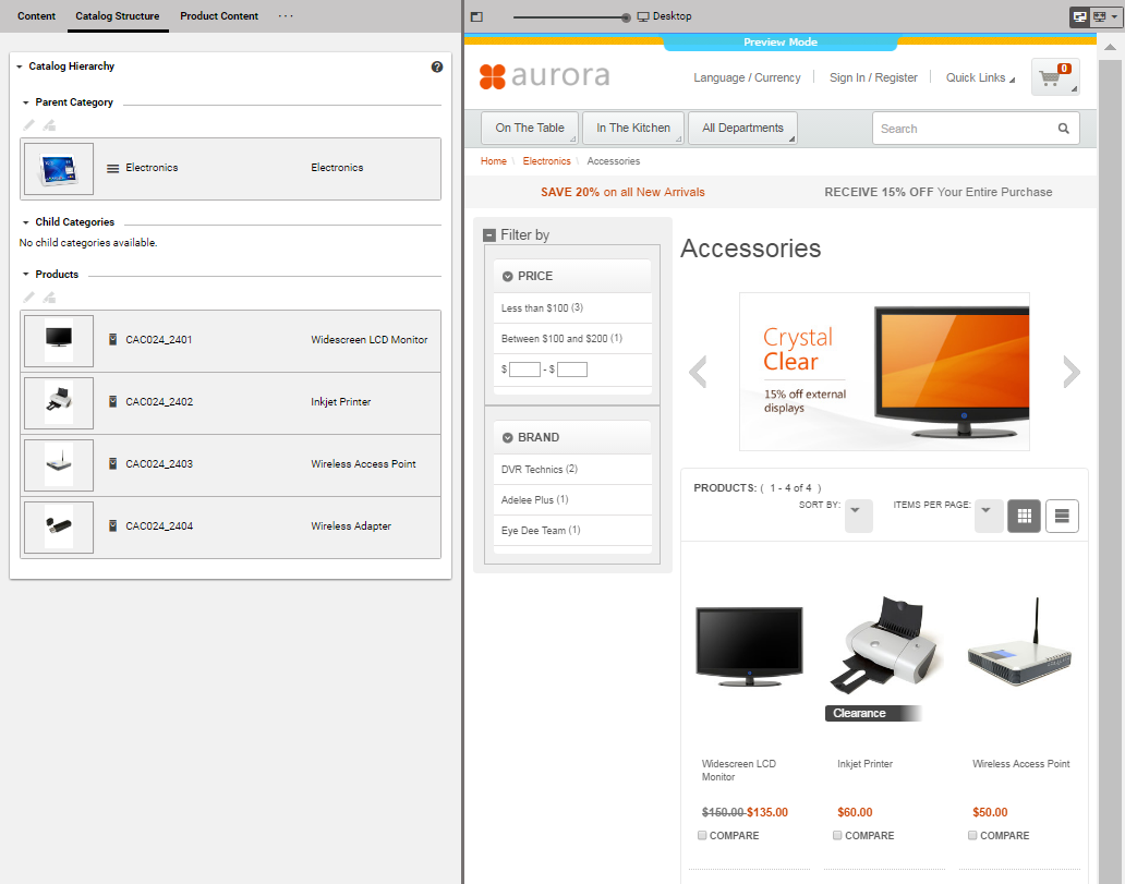 Category in tab preview