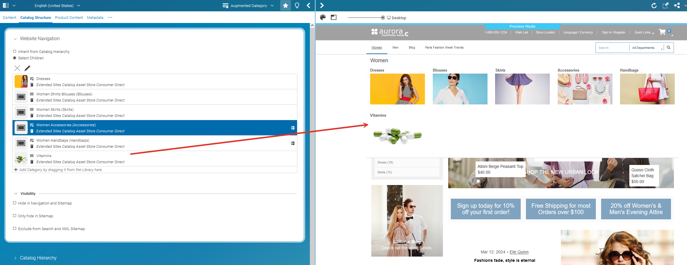 Added category in navigation