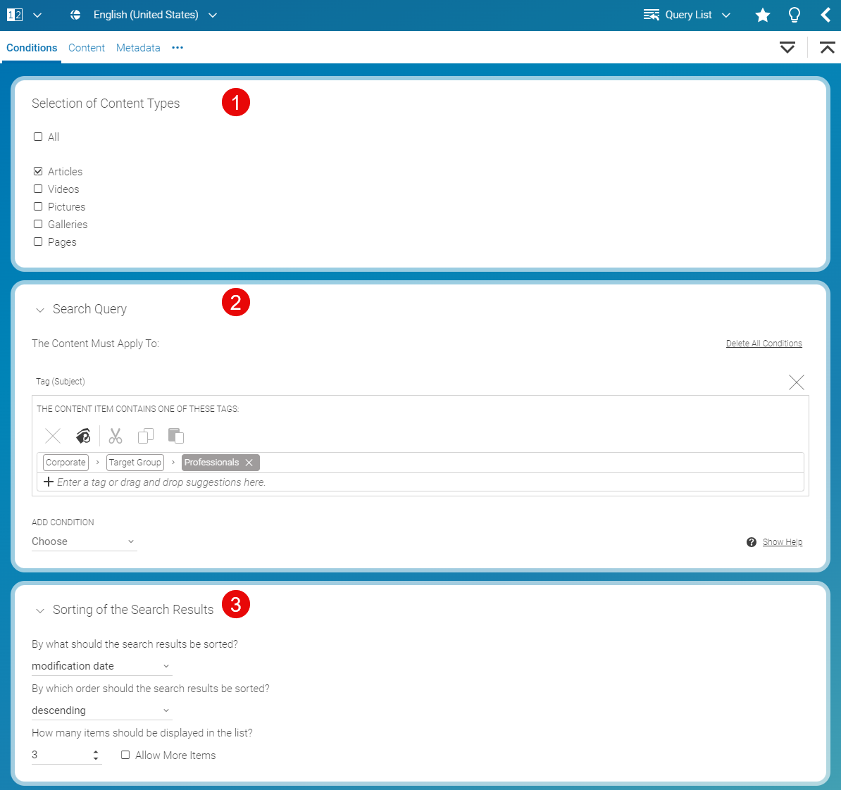 The Query List Editor