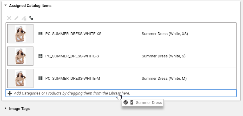 Assign a product to a picture