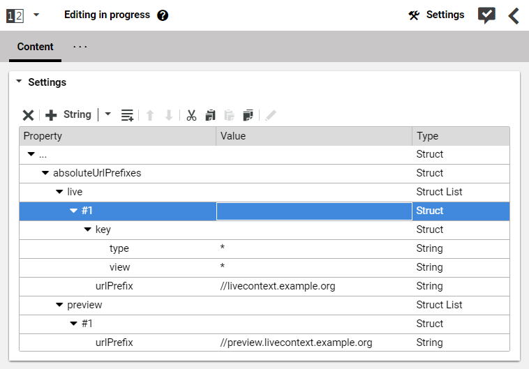 A complete absoluteUrlPrefixes Struct