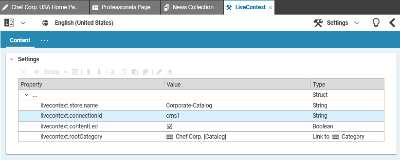 CMS Catalog Settings