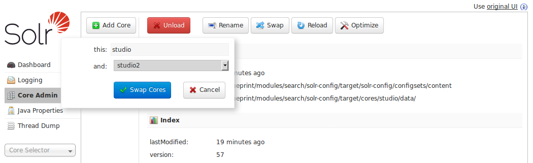 Swap Solr Cores