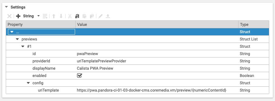 Example configuration of the Generic URI-Template Preview Provider