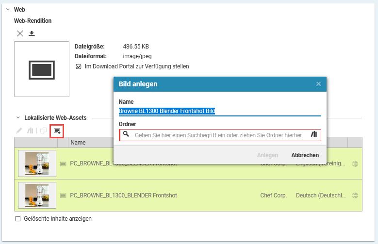 Schaltfläche um Bild aus Asset zu erzeugen