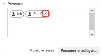 Personen aus dem Projekt entfernen