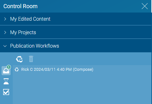 Compose Task of Reviewed Publication Workflow in the Control Room