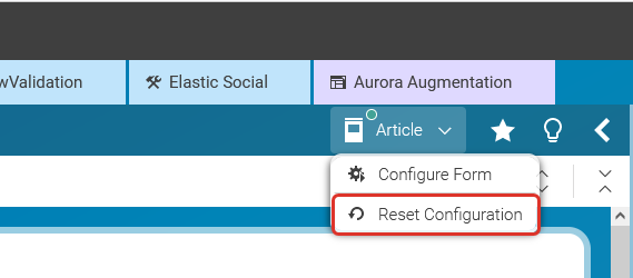 Content Form Configuration Button after Configuration