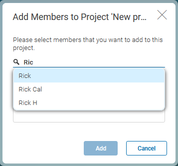 Add Members dialog