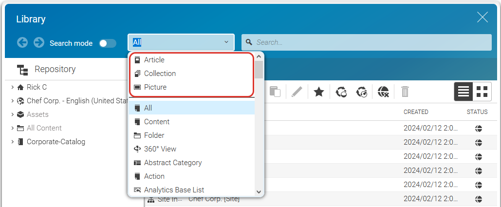 Preferred Search Types in the Library