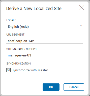 Derive a site dialog