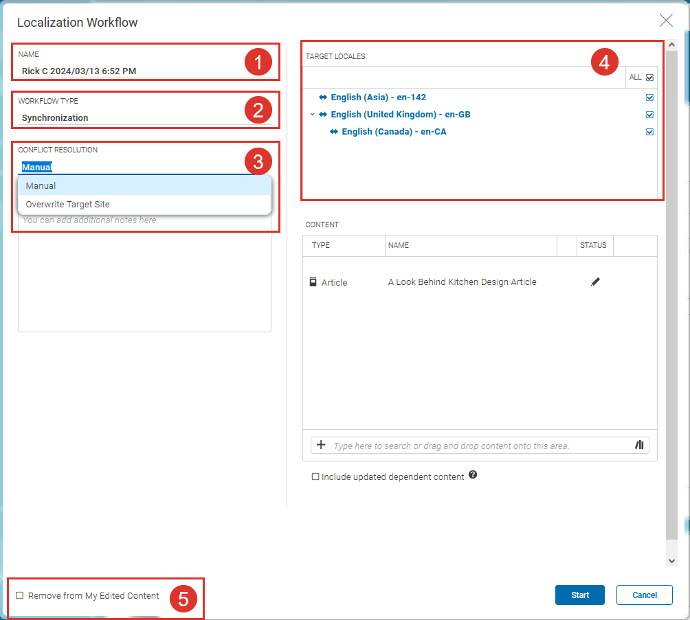 Localization Workflow Window