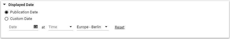 Displayed Date editor