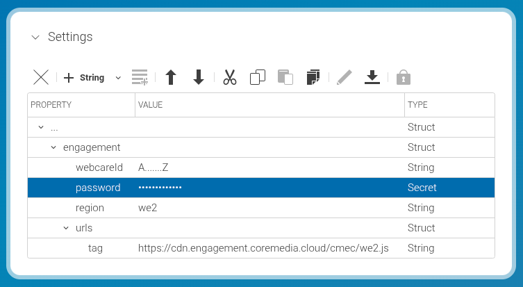 CoreMedia Engagement Cloud Settings