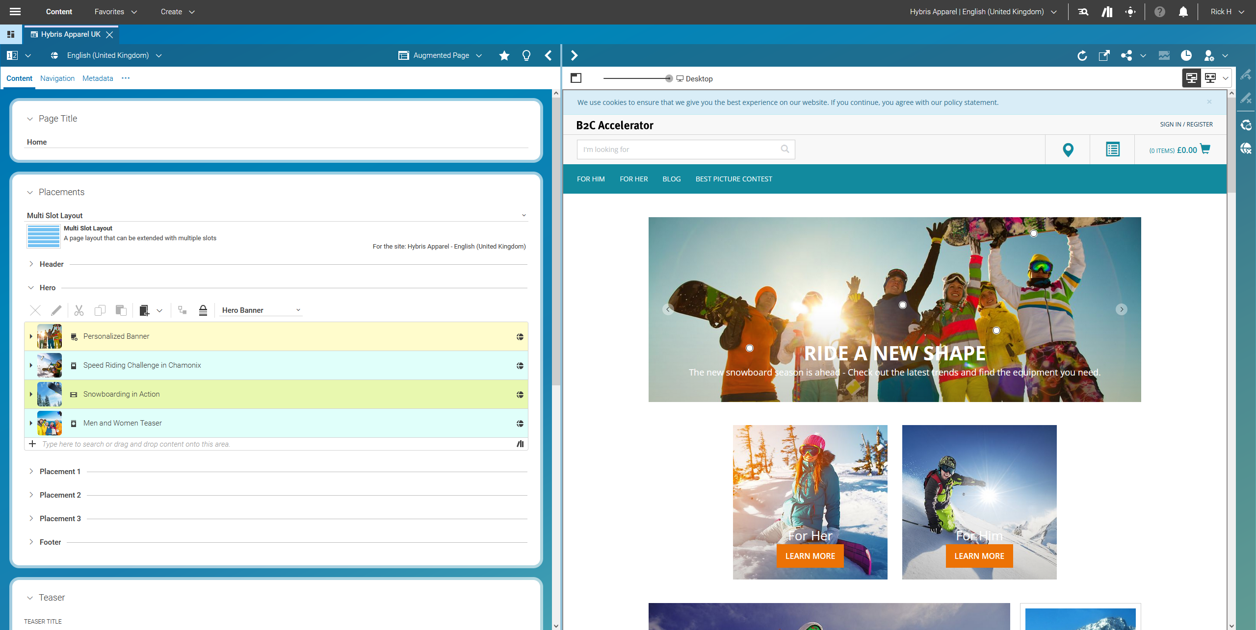 The integration of CoreMedia with SAP Hybris in CoreMedia Studio